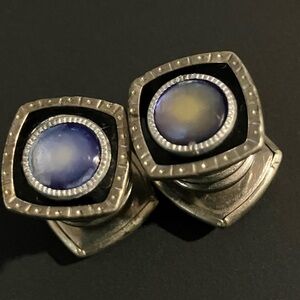 Silver and Blue Cufflinks